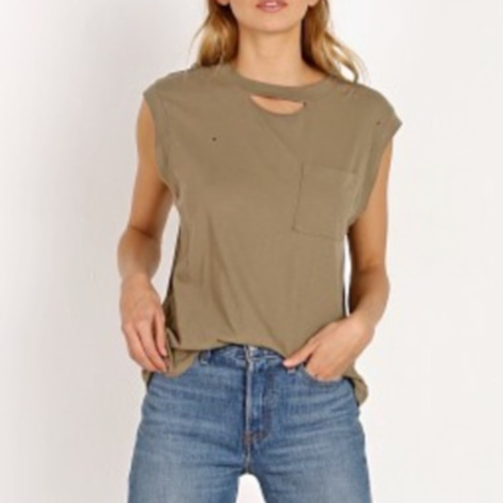TWO  n:PHILANTHROPY SERGE POCKET TANK TEE XS